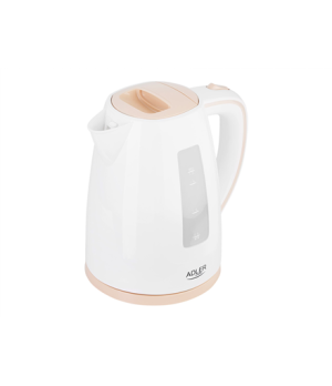 Adler | Kettle | AD 1264 | Standard | 2200 W | 1.7 L | Plastic | 360° rotational base | White