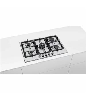 Bosch | PGQ7B5B90 | Hob | Gas | Number of burners/cooking zones 5 | Rotary knobs | Stainless steel