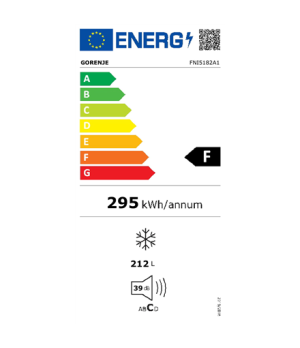 Gorenje | FNI5182A1 | Freezer | Energy efficiency class F | Upright | Built-in | Height 177.2 cm | Total net capacity 212 L | No