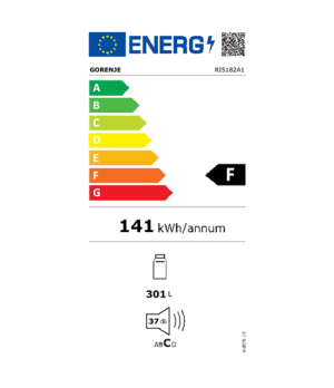 Gorenje | RI5182A1 | Refrigerator | Energy efficiency class F | Built-in | Larder | Height 177.2 cm | Fridge net capacity 301 L 