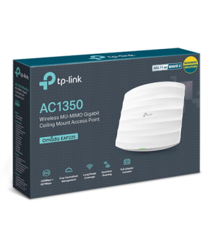 TP-LINK | Access Point | EAP225 | 802.11ac | 2.4GHz/5GHz | 450+867 Mbit/s | 10/100/1000 Mbit/s | Ethernet LAN (RJ-45) ports 1 | 