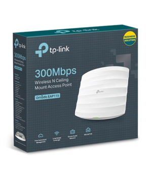 TP-LINK | Access Point | EAP115 | 802.11n | 2.4GHz | 300 Mbit/s | 10/100 Mbit/s | Ethernet LAN (RJ-45) ports 1 | MU-MiMO No | Po