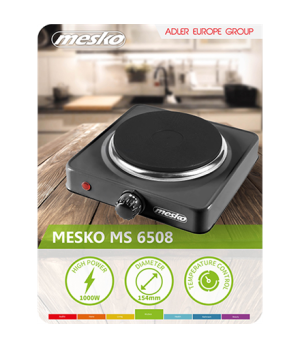 Mesko | Hob | MS 6508 | Number of burners/cooking zones 1 | Rotary | Black | Electric