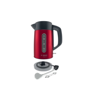 Bosch | Kettle | DesignLine TWK4P434 | Electric | 2400 W | 1.7 L | Stainless steel | 360° rotational base | Red/Black