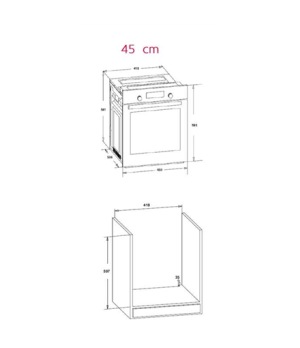 Simfer | Oven | 4207BERIM | 47 L | Multifunctional | Manual | Pop-up knobs | Height 54.1 cm | Width 45 cm | Stainless steel