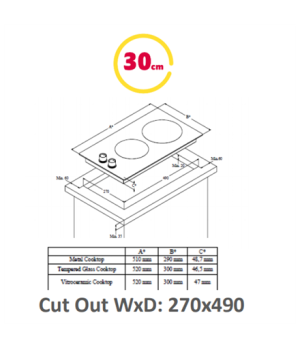 Simfer | Hob | H3.020.DEISP | Induction | Number of burners/cooking zones 2 | Touch | Timer | Black