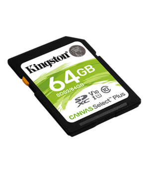 Kingston | Canvas Select Plus | UHS-I | 64 GB | SDXC | Flash memory class 10