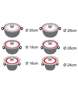 Stoneline | 13705 | Lid set of 2 | Lid | Diameter 16/18/20 and 24/26/28 cm | Transparent