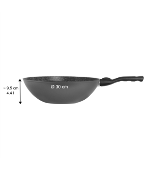 Stoneline | Pan | 19569 | Wok | Diameter 30 cm | Suitable for induction hob | Removable handle | Anthracite