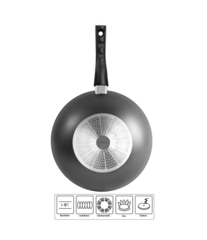 Stoneline | Pan | 19569 | Wok | Diameter 30 cm | Suitable for induction hob | Removable handle | Anthracite