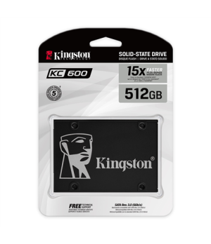 Kingston | KC600 | 512 GB | SSD form factor 2.5" | Solid-state drive interface SATA | Read speed 550 MB/s | Write speed 520 MB/s