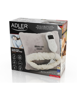 Adler | Blanket heating pad | AD 7412 | Number of heating levels 8 | Number of persons 1 | Washable | Soft fleece | 80 W | Grey