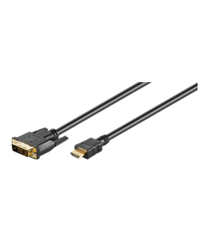 Goobay | DVI-D/HDMI cable, gold-plated | Black | DVI-D male Single-Link (18+1 pin) | HDMI male (type A) | HDMI to DVI-D | 2 m