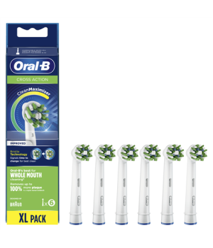 Oral-B CrossAction Replaceable Toothbrush Heads | EB50RB-6 | Heads | For adults | Number of brush heads included 6 | White