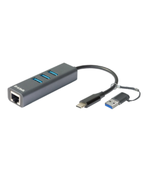 D-Link | USB-C/USB to Gigabit Ethernet Adapter with 3 USB 3.0 Ports | DUB-2332