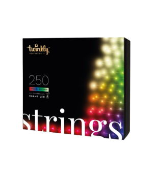 Twinkly|Strings Smart LED Lights 250 RGBW (Multicolor + White), 20m, Black wire|RGBW – 16M+ colors + Warm white