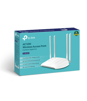 TP-LINK | Access Point | TL-WA1201 | 802.11ac | 2.4GHz/5 GHz | 300+867 Mbit/s | 10/100/1000 Mbit/s | Ethernet LAN (RJ-45) ports 