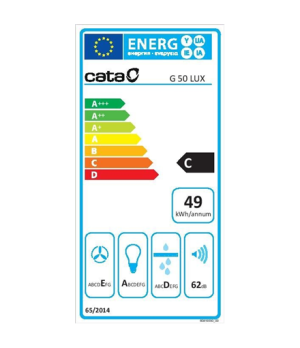 CATA | Hood | G 50 LUX GWH | Energy efficiency class C | Canopy | Width 53 cm | 400 m³/h | Mechanical control | White glass | LE