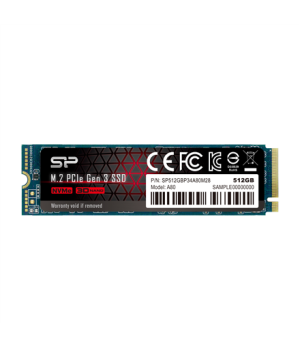 Silicon Power | SSD | P34A80 | 512 GB | Solid-state drive interface PCIe Gen3x4 | Read speed 3400 MB/s | Write speed 3000 MB/s