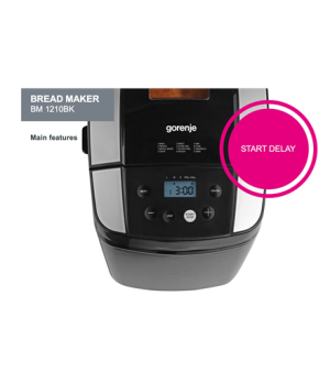 Gorenje | Bread maker | BM1210BK | Power 800 W | Number of programs 12 | Display LCD | Black