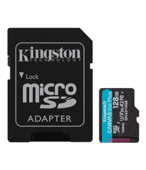 Kingston | microSD | Canvas Go! Plus | 128 GB | MicroSD | Flash memory class 10 | SD Adapter