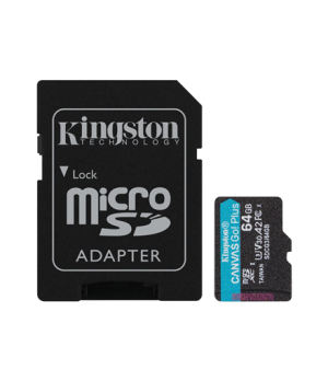 Kingston | microSD | Canvas Go! Plus | 64 GB | MicroSD | Flash memory class 10 | SD Adapter