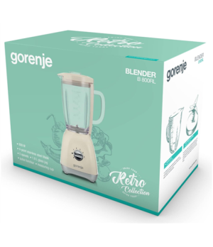 Gorenje | Blender | B800RL | Tabletop | 800 W | Jar material Glass | Jar capacity 1.8 L | Ice crushing | Beige