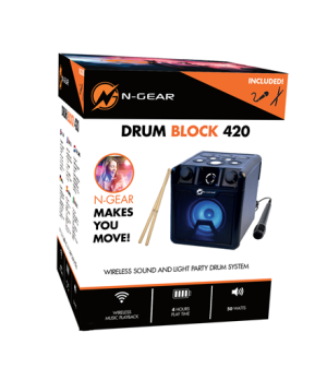 N-Gear | Portable Bluetooth Cube Drum Speaker | The Drum Block 420 | 50 W | Bluetooth | Black | Wireless connection