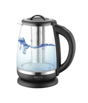 Camry | Kettle | CR 1290 | Standard | 2200 W | 2 L | Plastic/glass | 360° rotational base | Black/Transparent