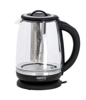 Camry | Kettle | CR 1290 | Standard | 2200 W | 2 L | Plastic/glass | 360° rotational base | Black/Transparent