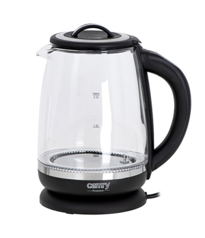 Camry | Kettle | CR 1290 | Standard | 2200 W | 2 L | Plastic/glass | 360° rotational base | Black/Transparent