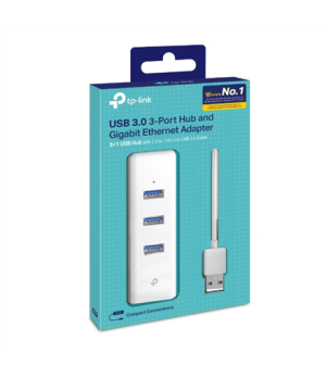 TP-LINK | USB 3.0 3-Port Hub & Gigabit Ethernet Adapter 2 in 1 USB Adapter | UE330