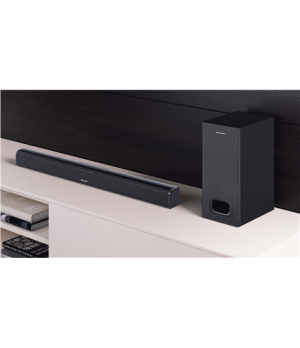 Sharp | HT-SBW110 2.1 Slim Soundbar | Black | No | AUX in | Bluetooth | Wireless connection