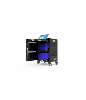 PORT CONNECT | Charging Cabinet 20 tablets + 1 Notebook | 1 sliding rack for 17’’ notebook Protection against overvoltage  3 poi