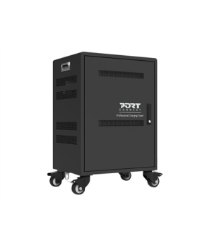 PORT CONNECT | Charging Cabinet 20 tablets + 1 Notebook | 1 sliding rack for 17’’ notebook Protection against overvoltage  3 poi