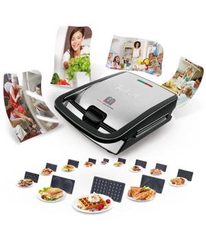 TEFAL | Sandwich Maker | SW854D | 700 W | Number of plates 4 | Number of pastry 2 | Black/Stainless steel