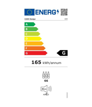 Caso | Wine cooler | WineComfort 66 | Energy efficiency class G | Free standing | Bottles capacity 66 bottles | Cooling type Com