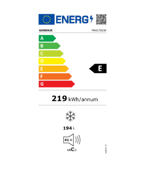 Gorenje | Freezer | FN4172CW | Energy efficiency class E | Upright | Free standing | Height 169.1 cm | Total net capacity 194 L 