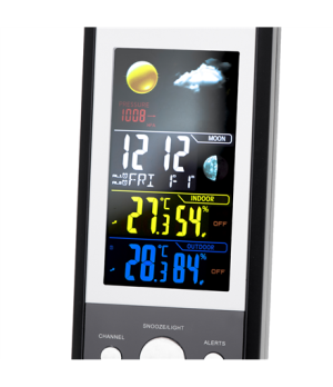 Mesko | MS 1177 | Black | Colorful Digital Display | Weather station