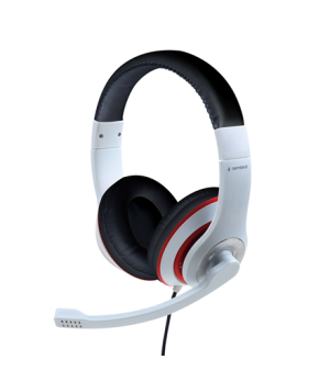 Gembird | Stereo Headset | MHS 03 WTRDBK | 3.5 mm | White and Black Color with Red Ring | Headset