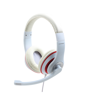 Gembird | Stereo Headset | MHS 03 WTRD | 3.5 mm | White with Red Ring | Headset