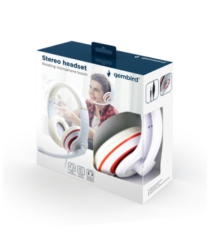 Gembird | Stereo Headset | MHS 03 WTRD | 3.5 mm | White with Red Ring | Headset