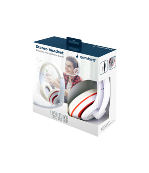 Gembird | Stereo Headset | MHS 03 WTRD | 3.5 mm | White with Red Ring | Headset