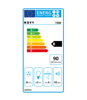 Novy Hood Pro'line 7300 Wall mounted Energy efficiency class B Width 150 cm 846 m³/h Mechanical control LED Stainless steel