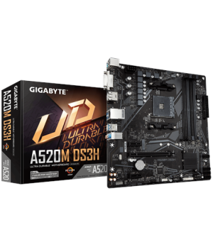 Gigabyte | A520M DS3H | Processor family AMD | Processor socket AM4 | DDR4 DIMM | Memory slots 4 | Number of SATA connectors 4 |