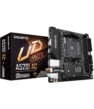 Gigabyte | A520I AC | Processor family AMD | Processor socket AM4 | DDR4 DIMM | Memory slots 2 | Number of SATA connectors 4 | C