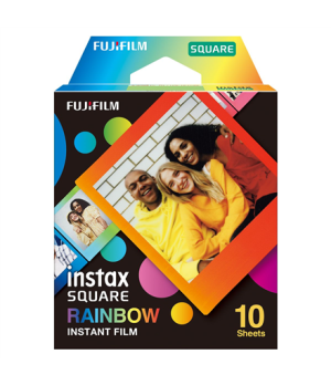 Fujifilm | Instax Square Rainbow (10) Instant Film | 72 x 86 mm | 2.4 x 2.4" Image Area 3.4 x 2.8" Print Size | Quantity 10