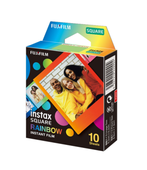 Fujifilm | Instax Square Rainbow (10) Instant Film | 72 x 86 mm | 2.4 x 2.4" Image Area 3.4 x 2.8" Print Size | Quantity 10