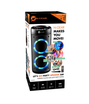 N-Gear | Portable Bluetooth Speaker | Let’s Go Party Speaker 26R | 600 W | Bluetooth | Black | Portable | Wireless connection