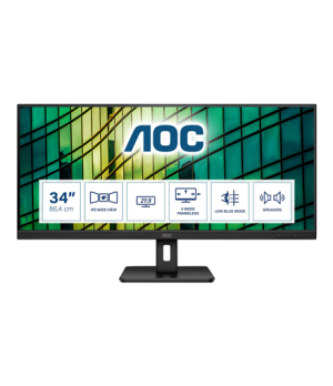 AOC | Office Monitor | Q34E2A | 34 " | IPS | 21:9 | Warranty 36 month(s) | 4 ms | 300 cd/m² | Black | Headphone out (3.5mm) | HD